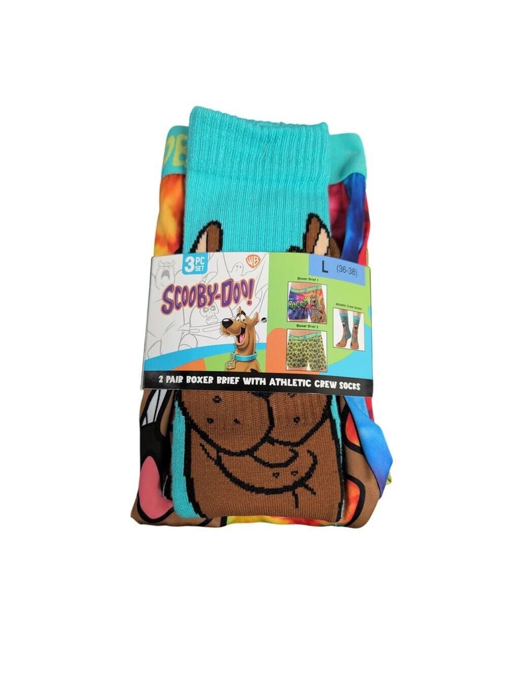 Men's 3 Piece Scooby-Doo Set Boxers and Socks Size L (36-38)